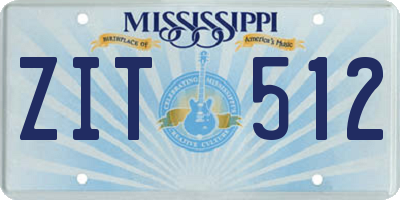 MS license plate ZIT512