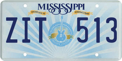 MS license plate ZIT513
