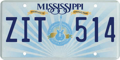 MS license plate ZIT514