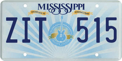 MS license plate ZIT515