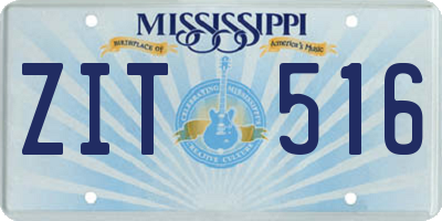 MS license plate ZIT516