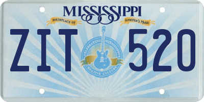 MS license plate ZIT520