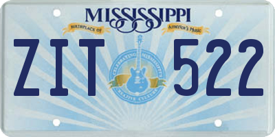 MS license plate ZIT522