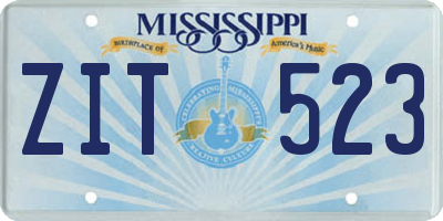 MS license plate ZIT523