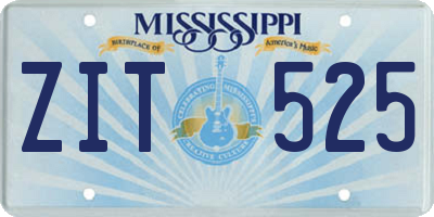 MS license plate ZIT525