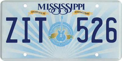 MS license plate ZIT526