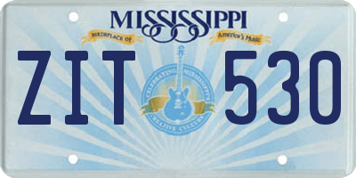 MS license plate ZIT530