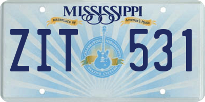 MS license plate ZIT531