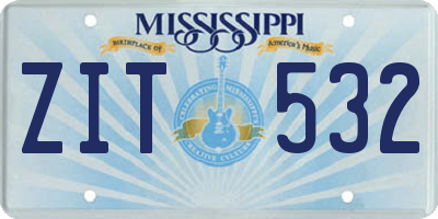MS license plate ZIT532