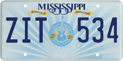 MS license plate ZIT534