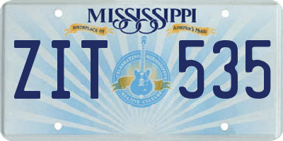 MS license plate ZIT535