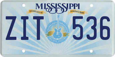 MS license plate ZIT536