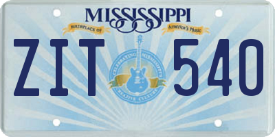 MS license plate ZIT540