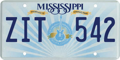 MS license plate ZIT542
