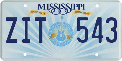 MS license plate ZIT543