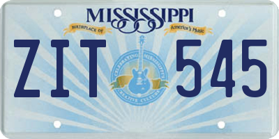 MS license plate ZIT545
