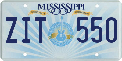 MS license plate ZIT550