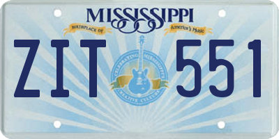 MS license plate ZIT551
