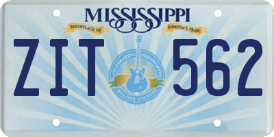 MS license plate ZIT562