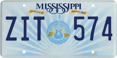 MS license plate ZIT574