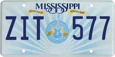 MS license plate ZIT577
