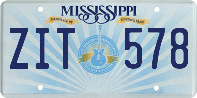 MS license plate ZIT578