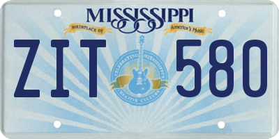 MS license plate ZIT580