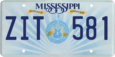 MS license plate ZIT581