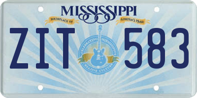 MS license plate ZIT583