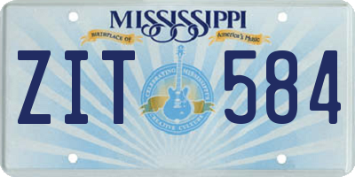 MS license plate ZIT584