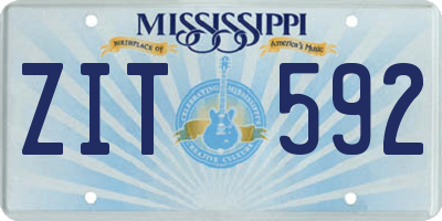 MS license plate ZIT592