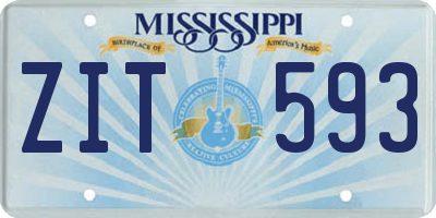 MS license plate ZIT593