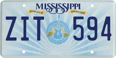 MS license plate ZIT594