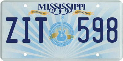 MS license plate ZIT598