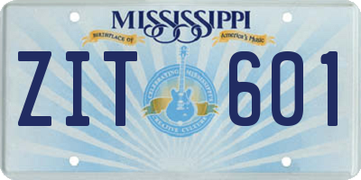 MS license plate ZIT601