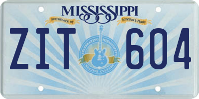 MS license plate ZIT604