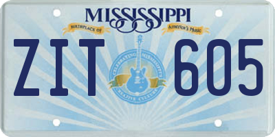 MS license plate ZIT605