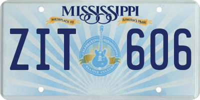 MS license plate ZIT606