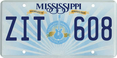 MS license plate ZIT608