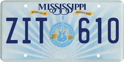 MS license plate ZIT610