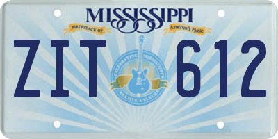 MS license plate ZIT612