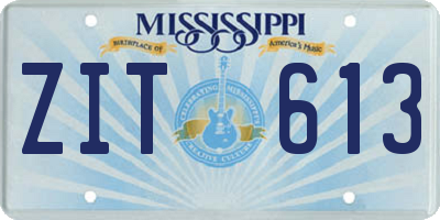 MS license plate ZIT613
