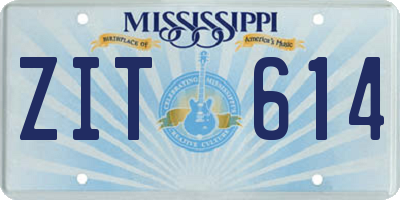 MS license plate ZIT614