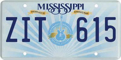 MS license plate ZIT615