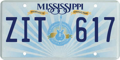 MS license plate ZIT617