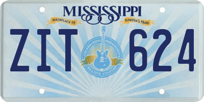 MS license plate ZIT624