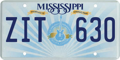 MS license plate ZIT630