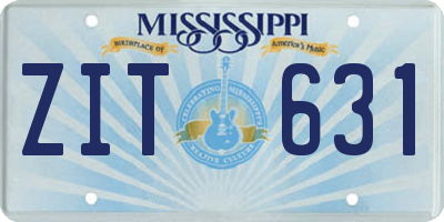 MS license plate ZIT631