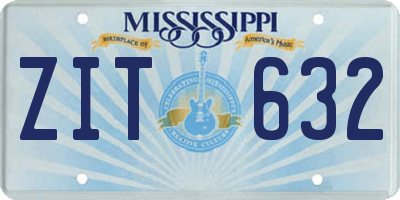 MS license plate ZIT632