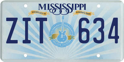 MS license plate ZIT634